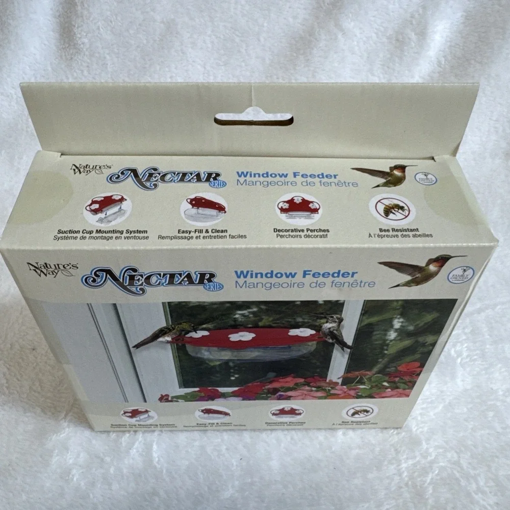 Nature's Way Nectar Series Hummingbird Window Feeder 8oz Red WWTWF1‎